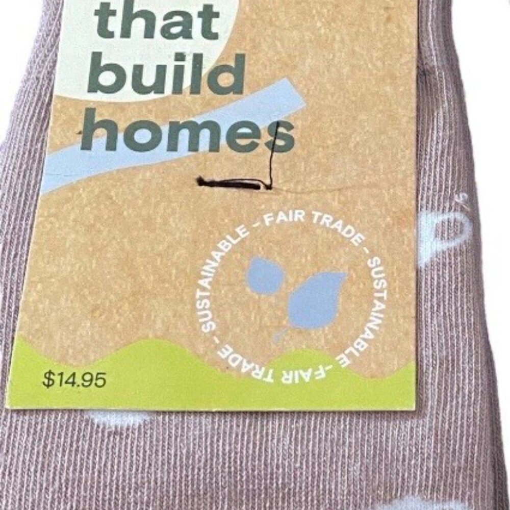 NWT Conscious Step Socks That Build Homes Coffee One Pair Unisex Men 4-8/Wmn 5-9